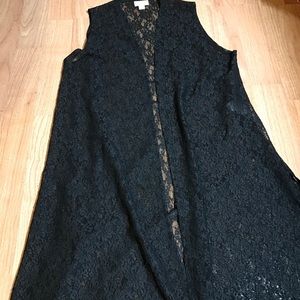 Small Joy LACE vest coverup SOLID BLACK